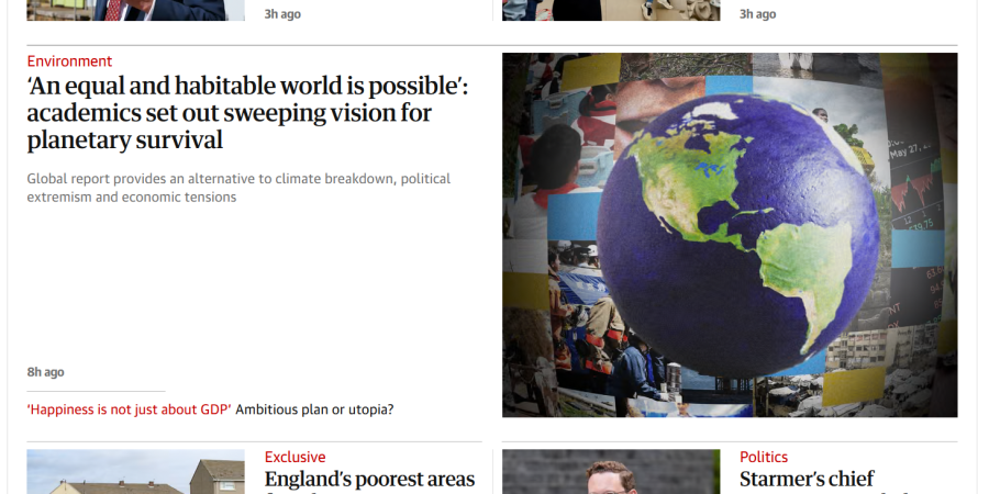 ‘An equal and habitable world is possible’: academics set out sweeping vision for planetary survival